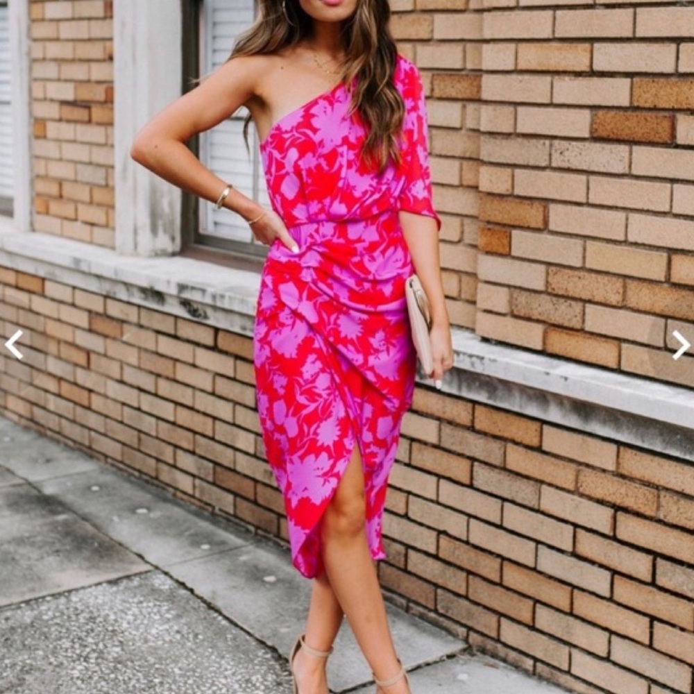Pink One Shoulder Dress